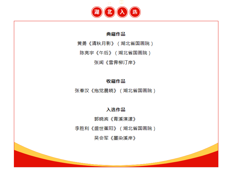 湖北7人入選中國百家100幅中國畫評(píng)選展覽