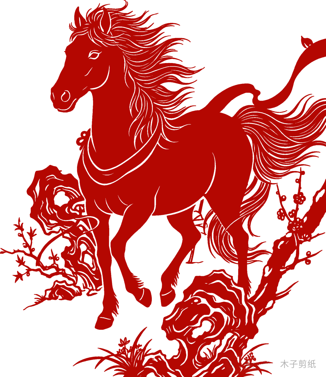 迎世界馬年，賞紅馬剪紙作品