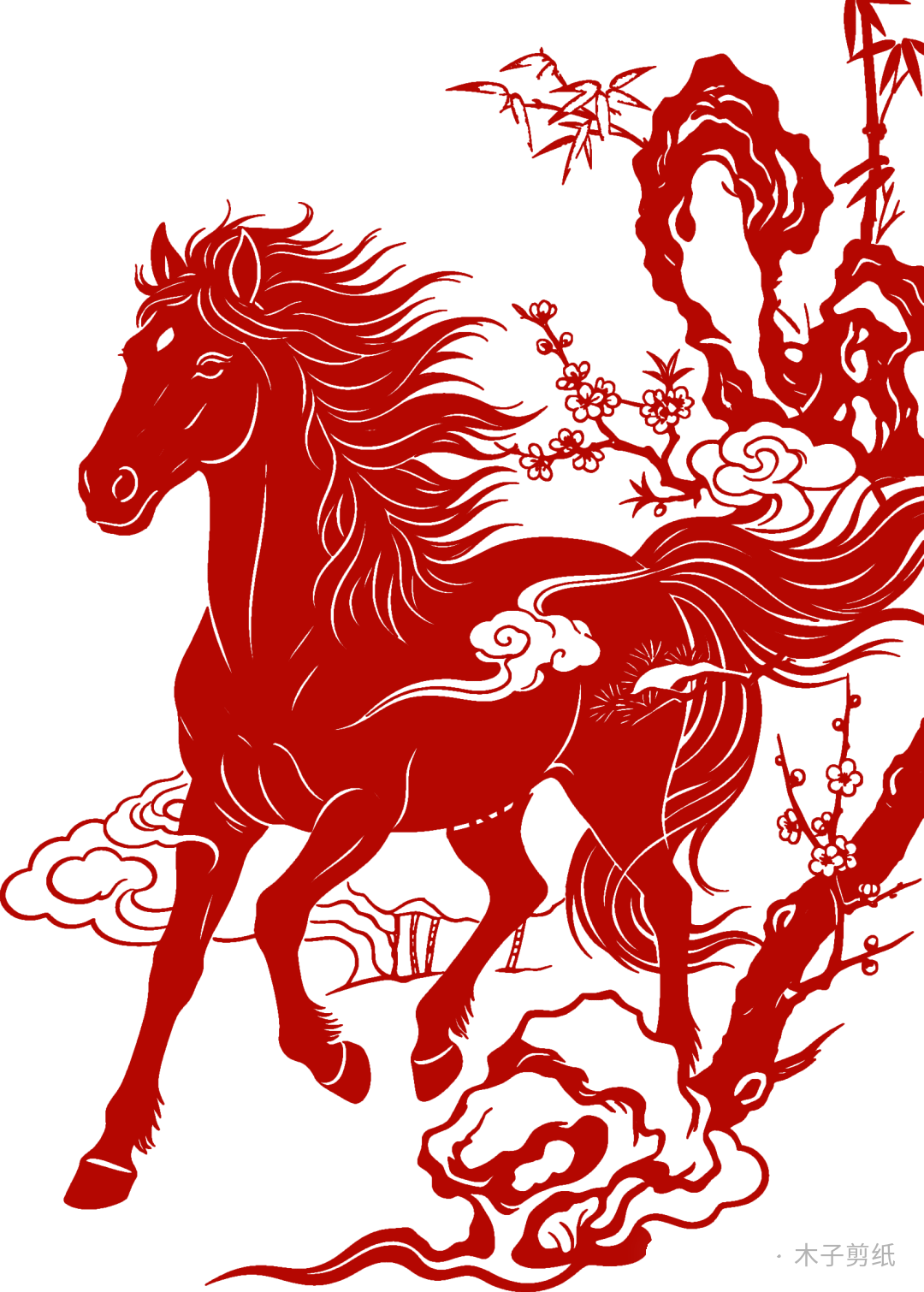 迎世界馬年，賞紅馬剪紙作品