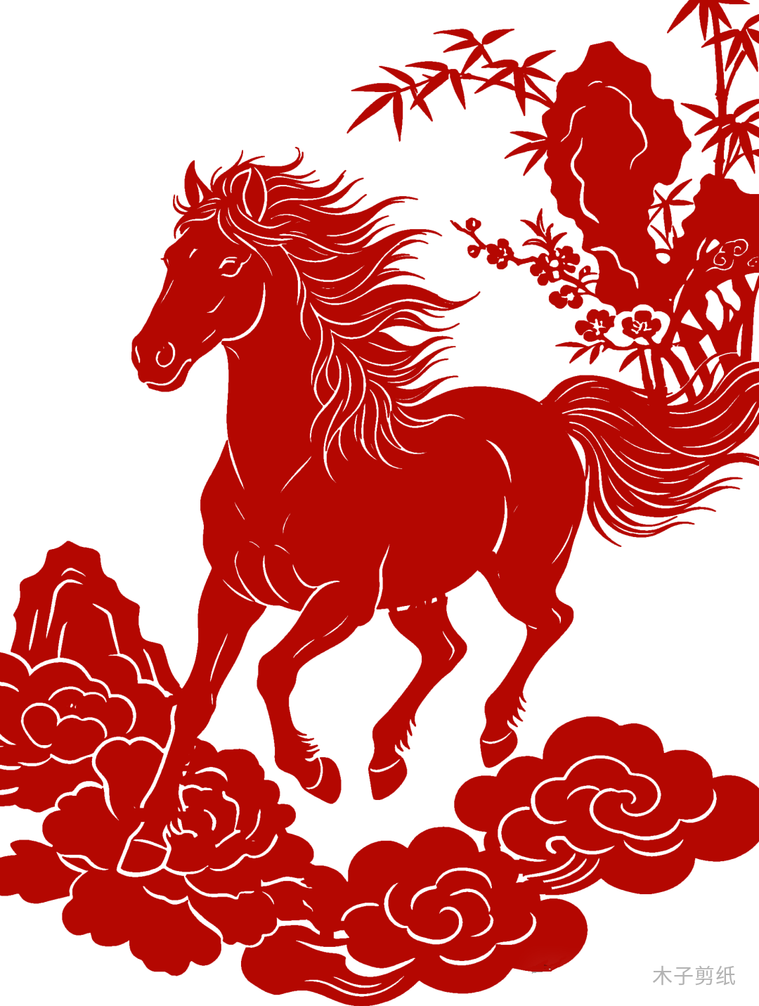 迎世界馬年，賞紅馬剪紙作品