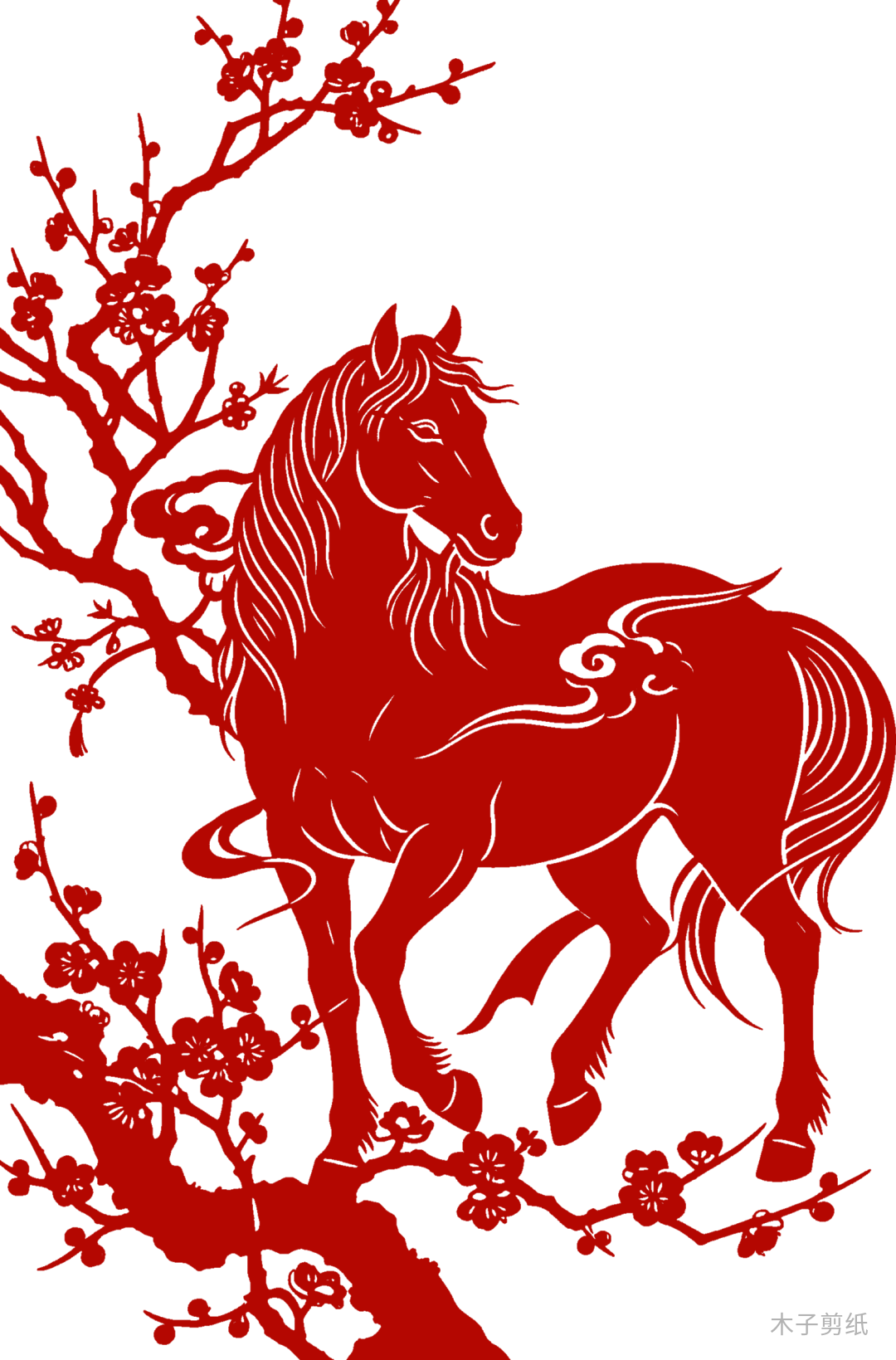 迎世界馬年，賞紅馬剪紙作品