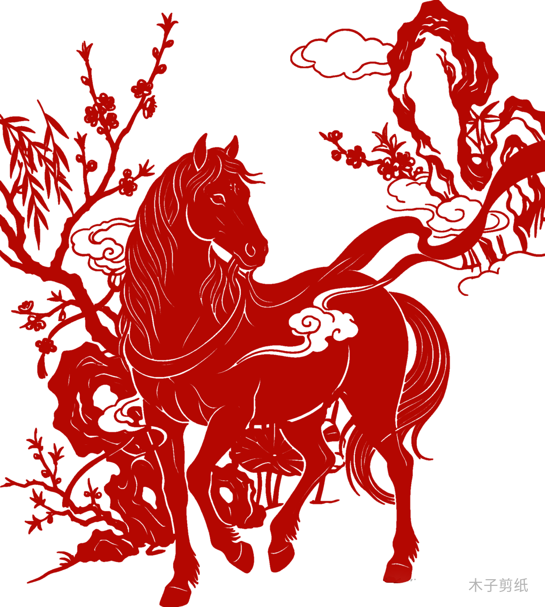 迎世界馬年，賞紅馬剪紙作品