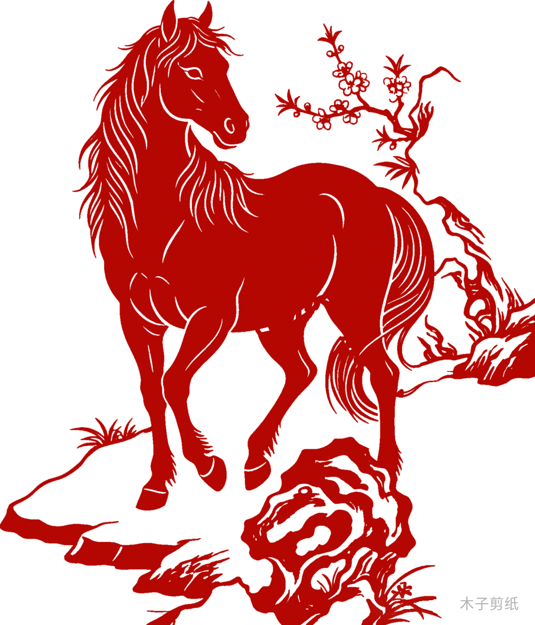 迎世界馬年，賞紅馬剪紙作品