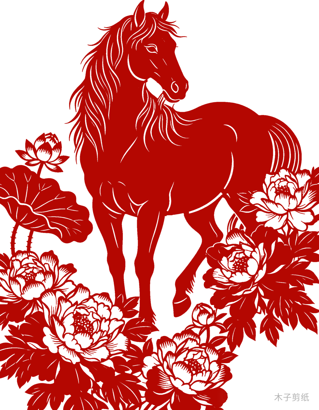 迎世界馬年，賞紅馬剪紙作品